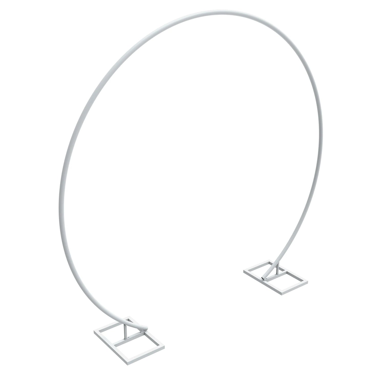 Round Iron Wedding Arch Backdrop Stand White Wrought Iron Metal Frame For Ceremony And Photo Backdrop Rust Resistant-A