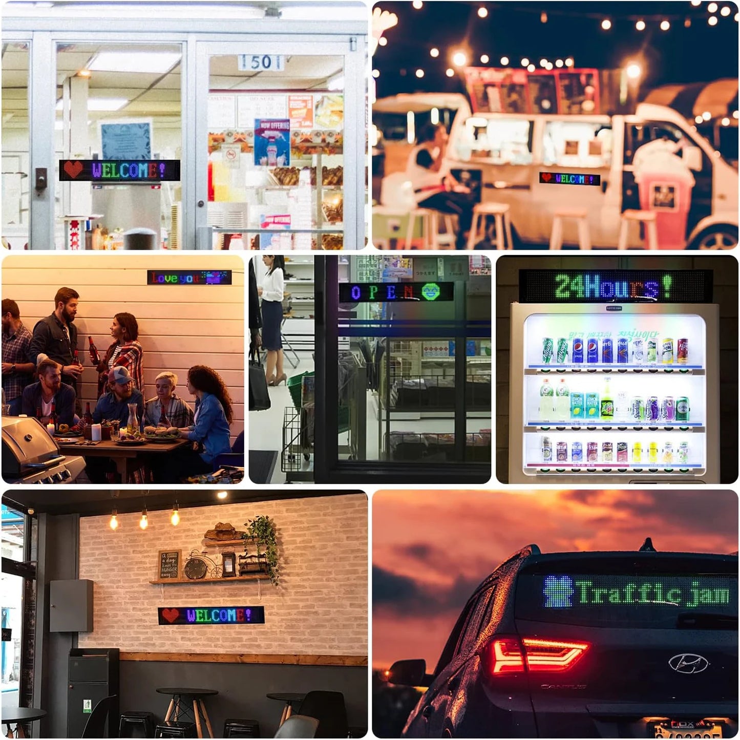 GOTUS LED Matrix Panel Advertising Sign With Remote Bluetooth Control For Flexible Venues And Events-A
