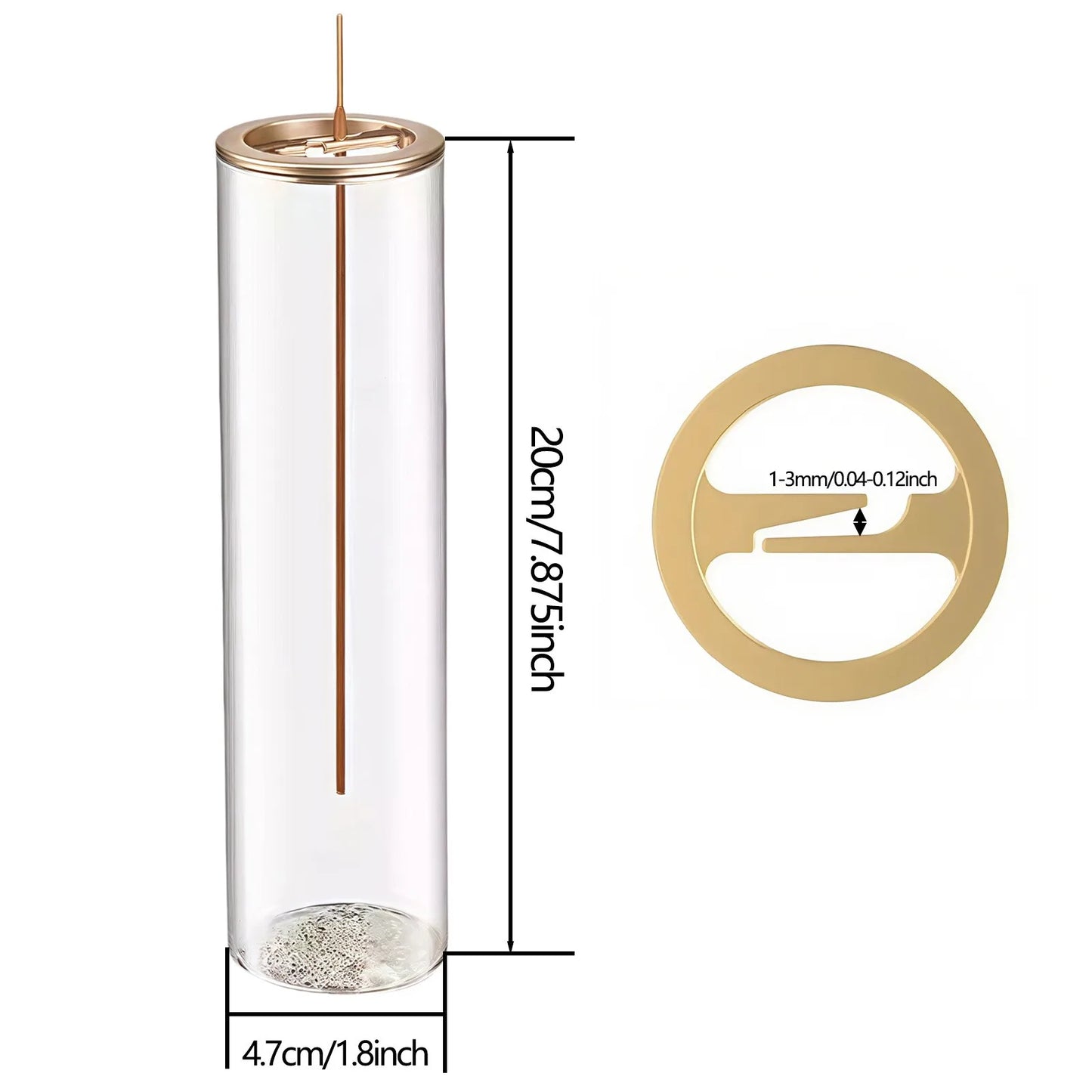 Zen Incense Stick Holder With Glass Ash Catcher Anti Flying Ash Containment Inverted Design-A