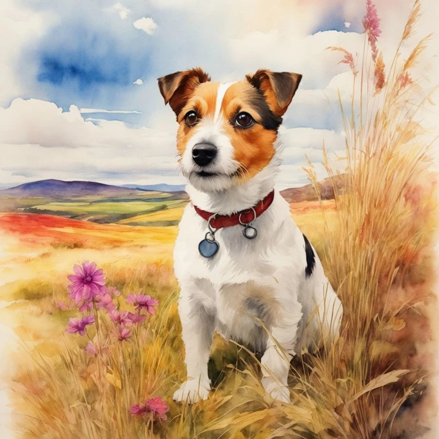 5D Diamond Art Painting Jack Russell Terrier Mosaic Kit A Full Pasting Area Includes Canvas Tools-A