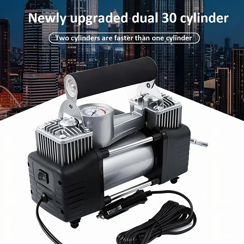 Portable 12V Tire Inflator Air Compressor Up To 150 PSI For Cars And Motorcycles With Inflation 75 Liters Per Minute-A