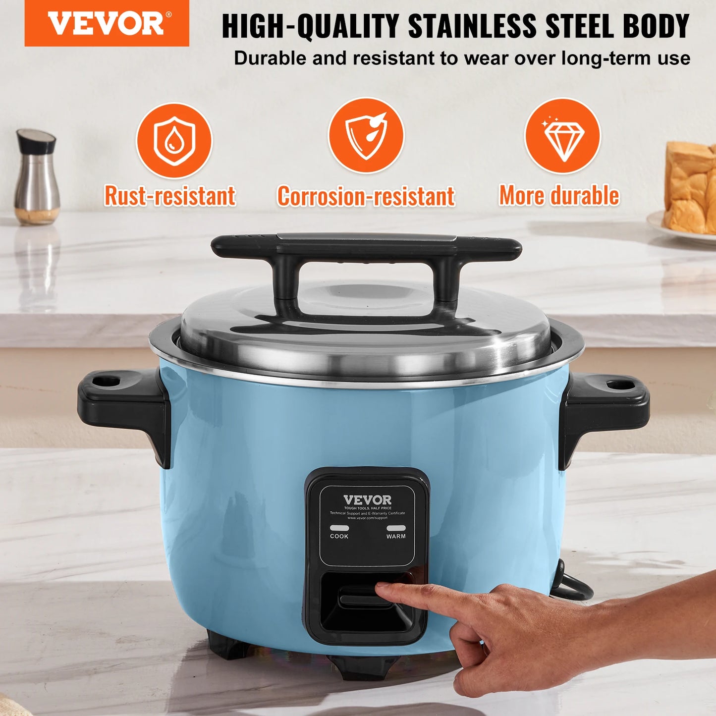 VEVOR Commercial Rice Cooker With Aluminum Nonstick Inner Pot For 24 Hour Keep Warm And Bulk Cooking-A
