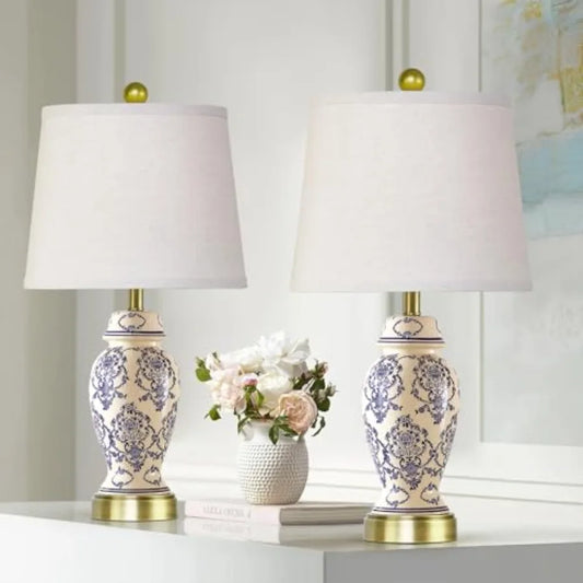 Ceramic Table Lamps Set Of 2 For Living Room Bedroom