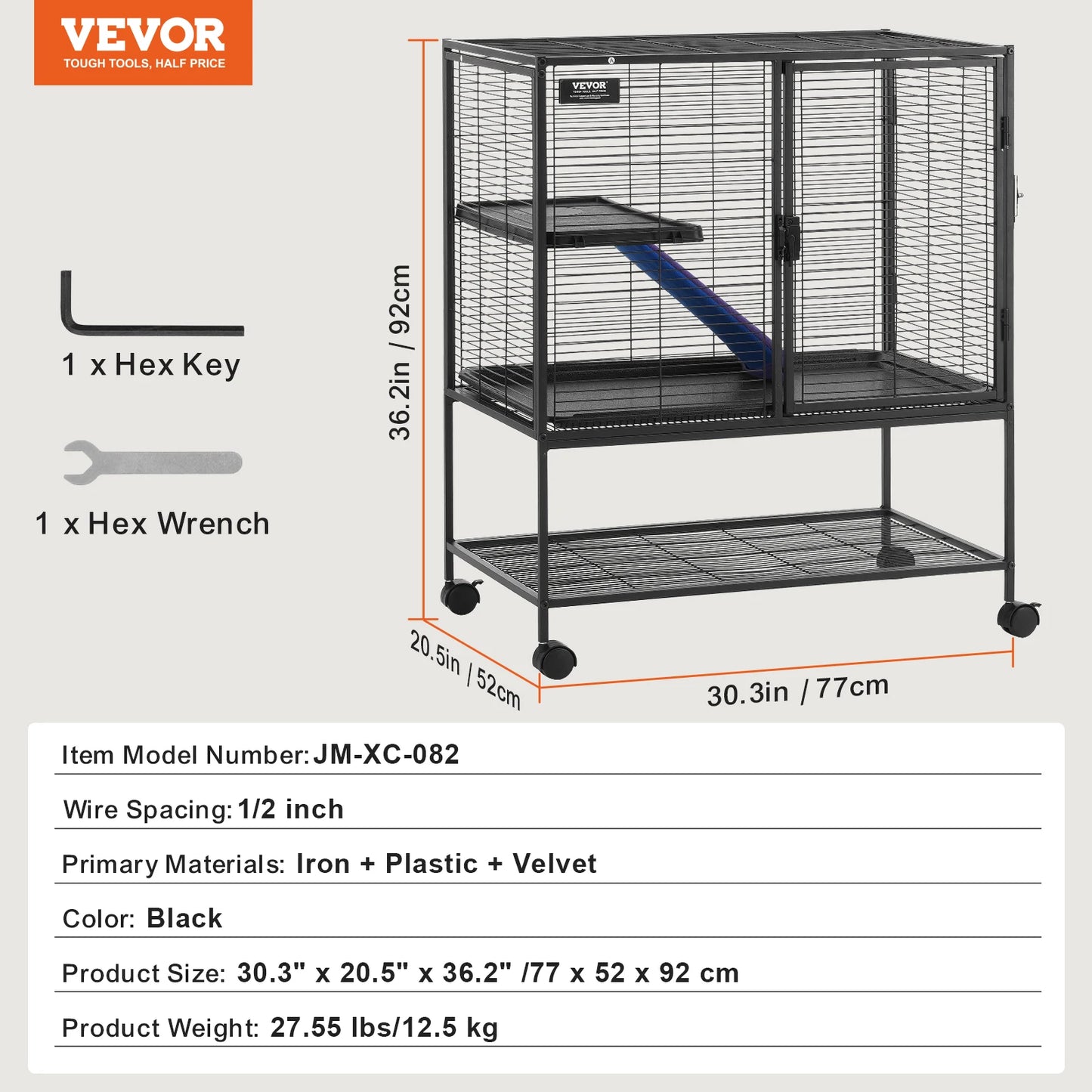 SucceBuy Rolling Four Tier Critter Nation Cage For Small Animals Ferret Hamster With Ramps And Hammock-A