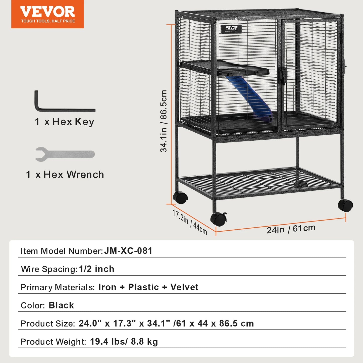 SucceBuy Rolling Four Tier Critter Nation Cage For Small Animals Ferret Hamster With Ramps And Hammock-A
