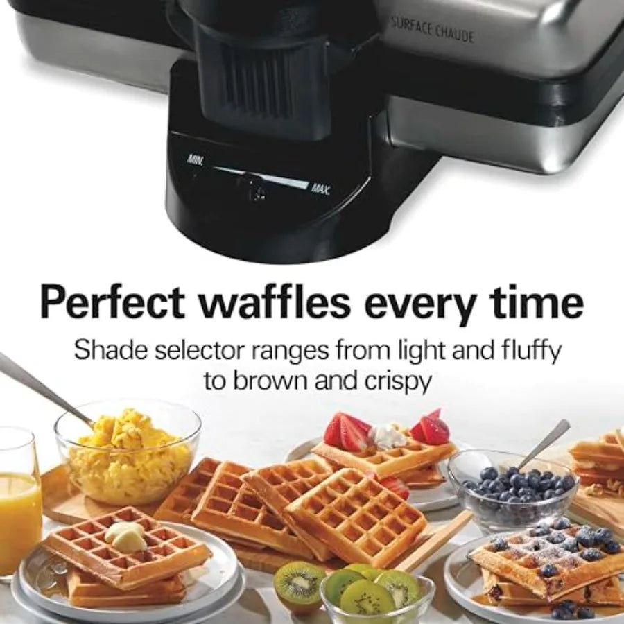 Belgian Mini Waffle Maker With Shade Control Makes Two