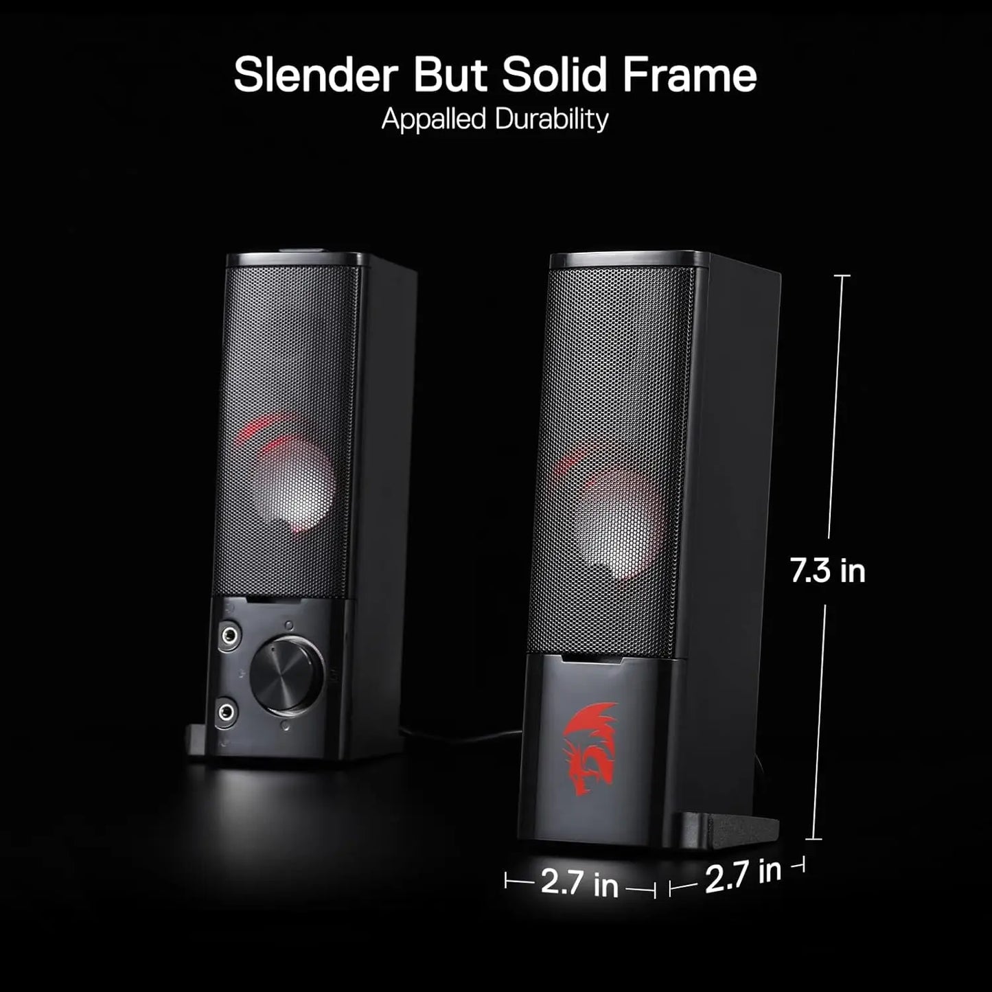 Redragon GS550 2.0 Channel PC Gaming Speakers Sound Bar With 3W Per Speaker For Immersive Gaming Movies And Music-A