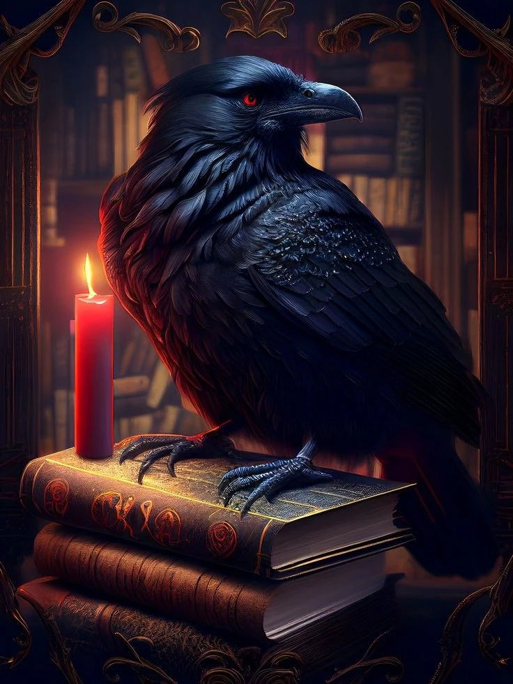 Skull And Crow 5D Diamond Painting Mural DIY Wall Decor Full Coverage With 30 To 45 Color Range-A