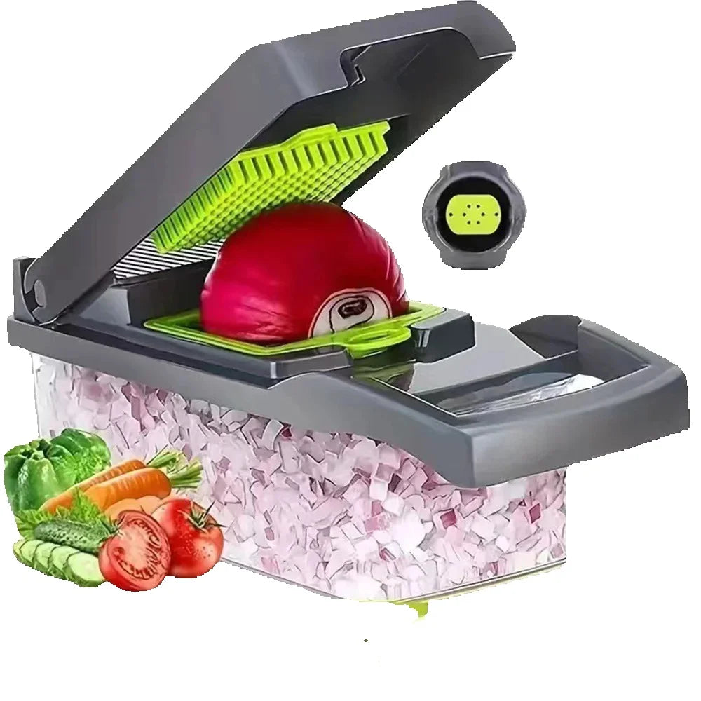 AHTOSKA All In One Vegetable Chopper Set 16 In 1 Multi Function Kitchen Tool For Easy Dicing Slicing Grating-A
