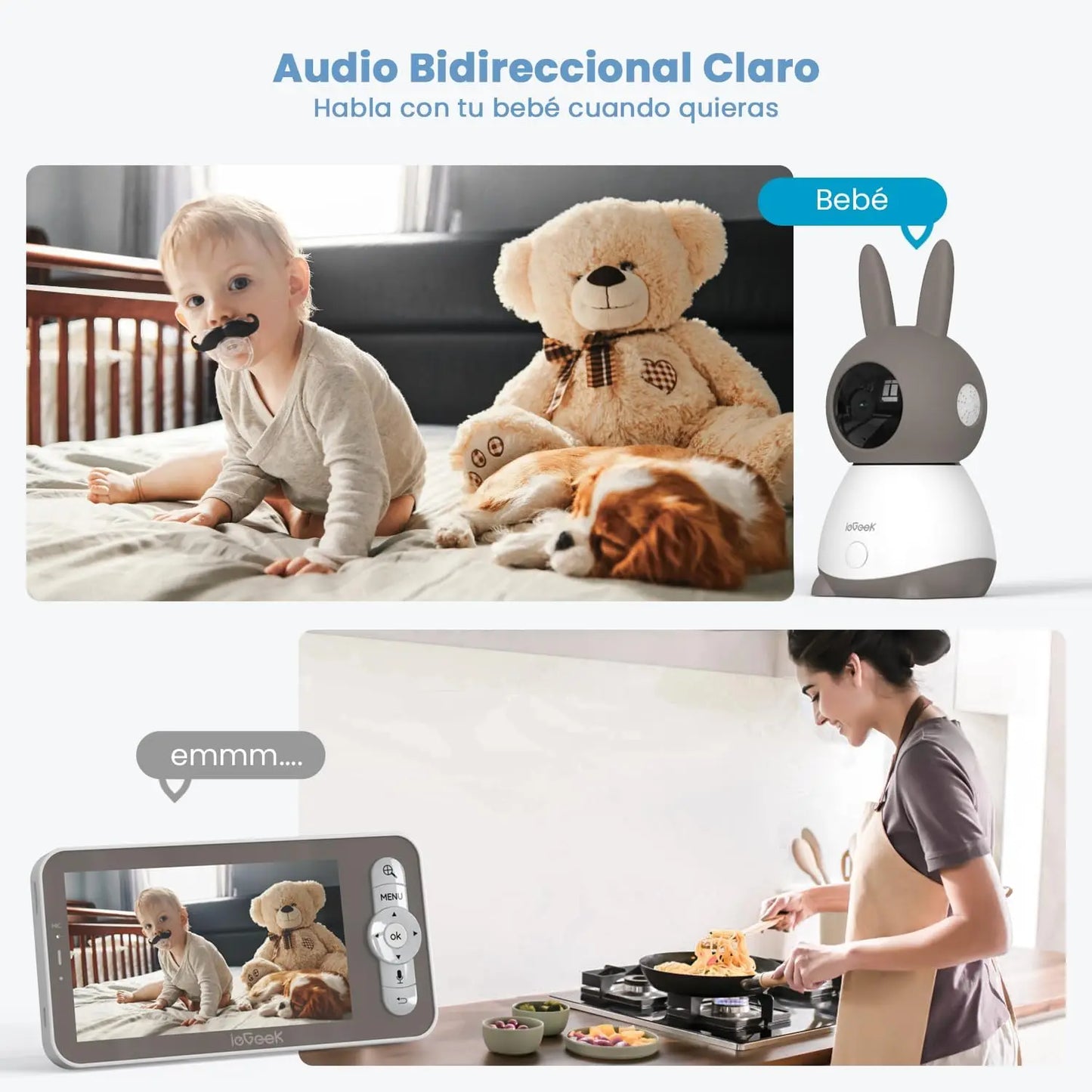 IEGEEK Baby Surveillance Camera 2K 3MP With 360 PTZ Monitor