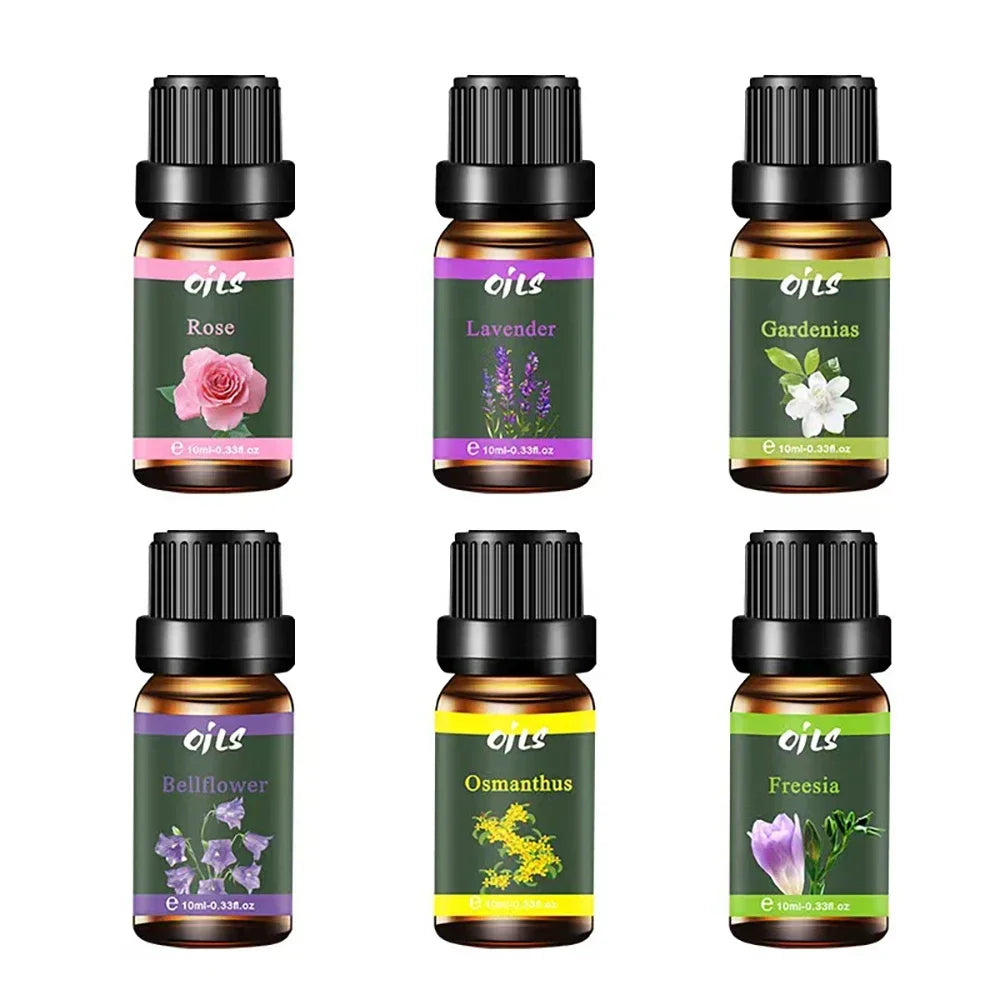 Natural Aromatherapy Oils Set Lavender Rose Osmanthus 6 Piece