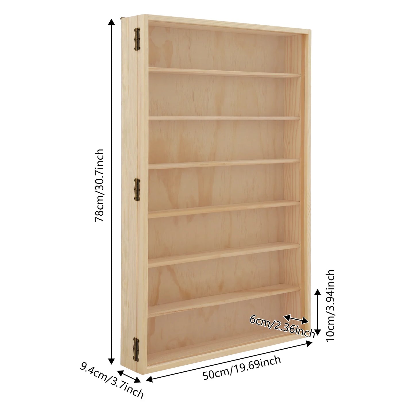 7 Tier Wall Mounted Wooden Display Cabinet For Model Cars And Collectibles Showpieces-A