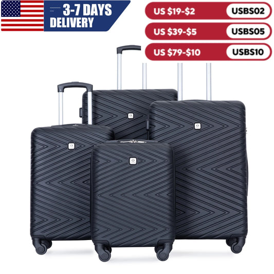 Travelhouse 4-Piece ABS Luggage Set With Spinner Wheels And TSA Lock