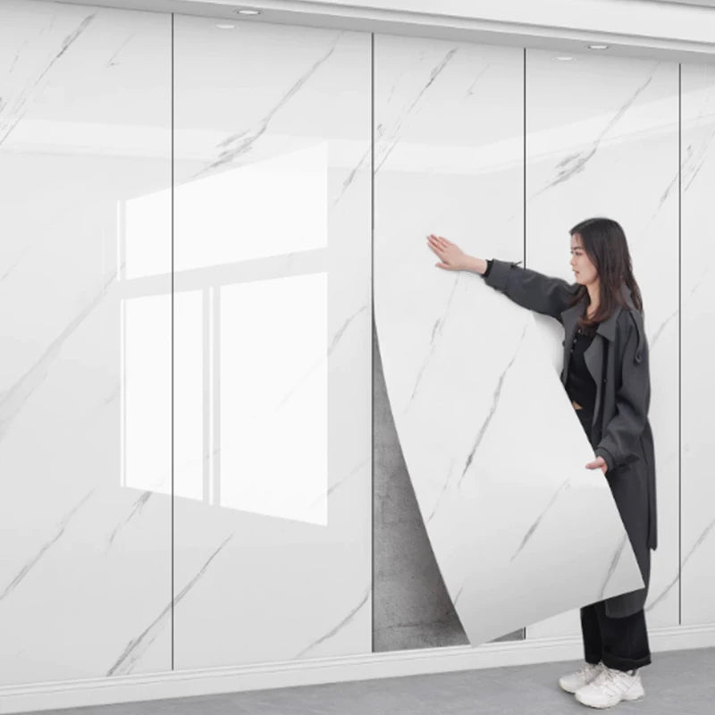 Marble Foam Tile Self Adhesive Wallpaper For Walls And Bathrooms Peel And Stick PVC Vinyl Moisture Resistant-A