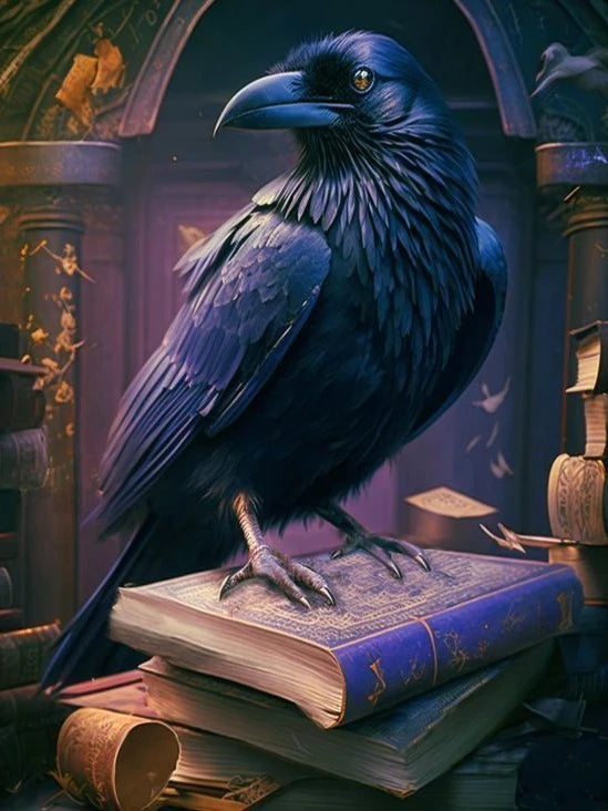 Skull And Crow 5D Diamond Painting Mural DIY Wall Decor Full Coverage With 30 To 45 Color Range-A