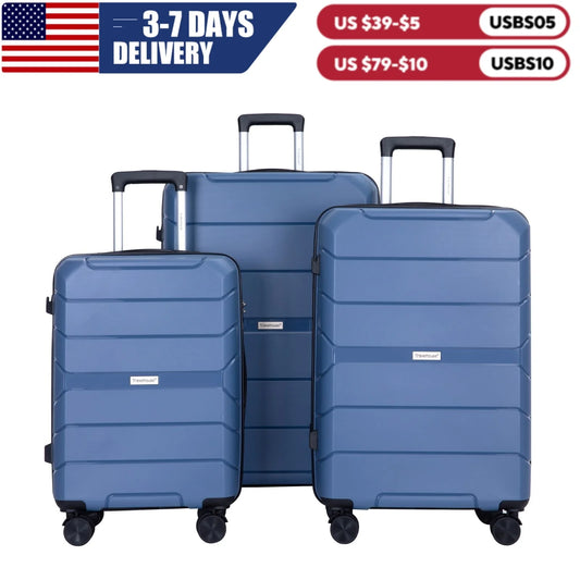 Travelhouse Hardshell Spinner Luggage Set With TSA Lock 3 Piece