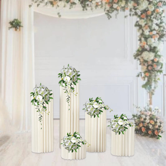 NONECN Wedding Centerpieces Cardboard Vases 5 Piece Flower Stand Set