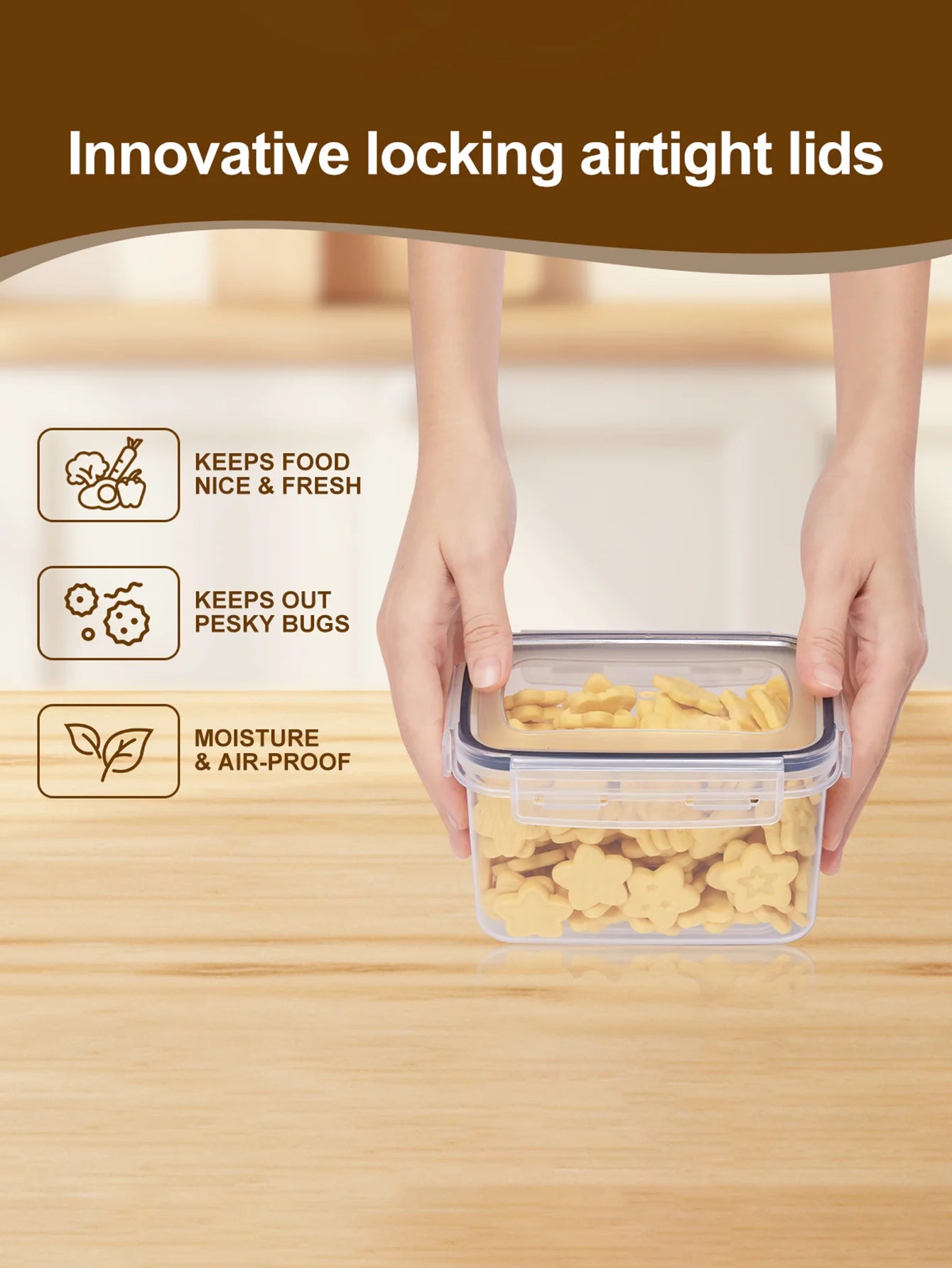 Sealed Food Storage Containers With Lids 48 Piece Pantry Jars Set For Dry Goods And Snacks-A