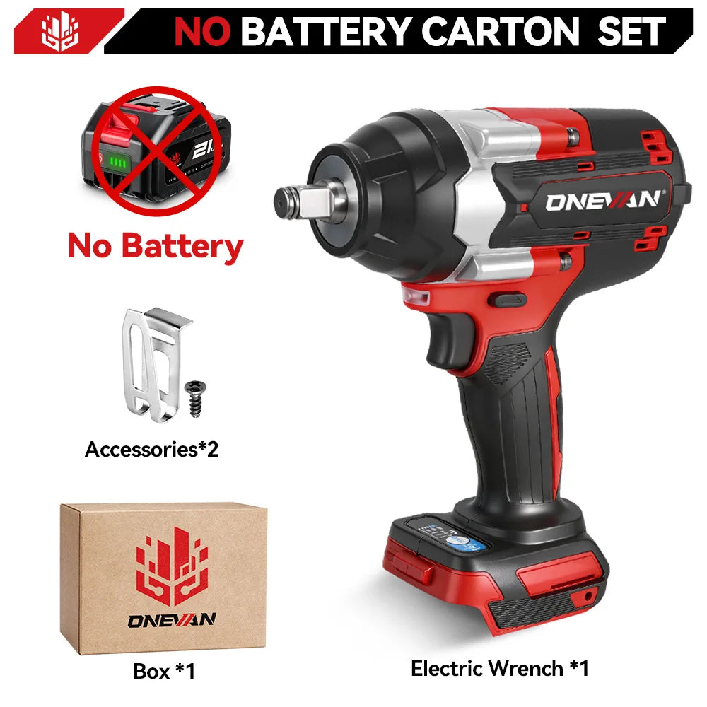 ONEVAN Brushless Electric Impact Wrench 1800 Nm Torque Cordless Tool A Stepless Speed Switch 0 To 7200 IPM-A