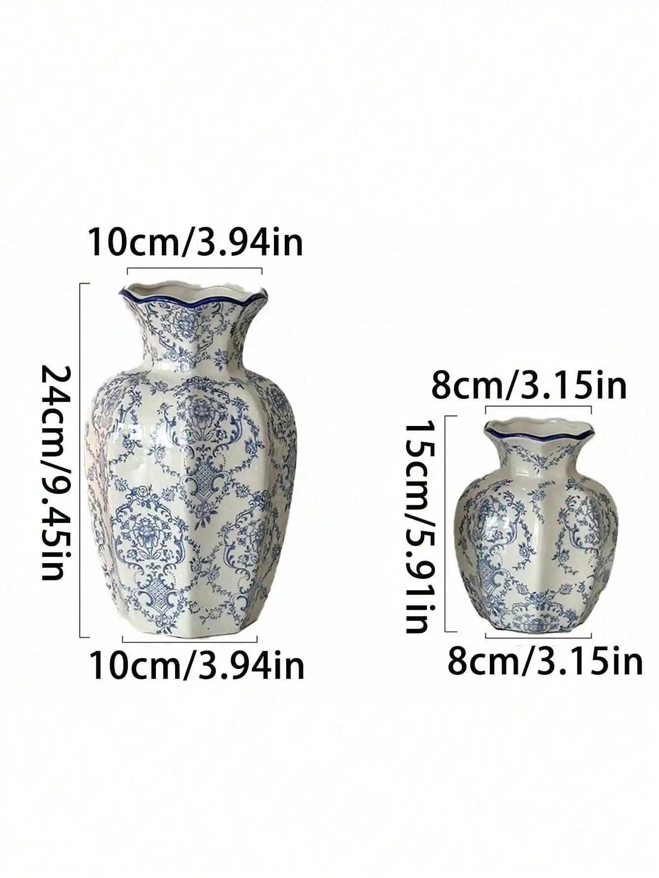 Porcelain Vase Chinese Retro Floral Decor For Living Room Multicolor Glaze Elegant Vintage Accent-A