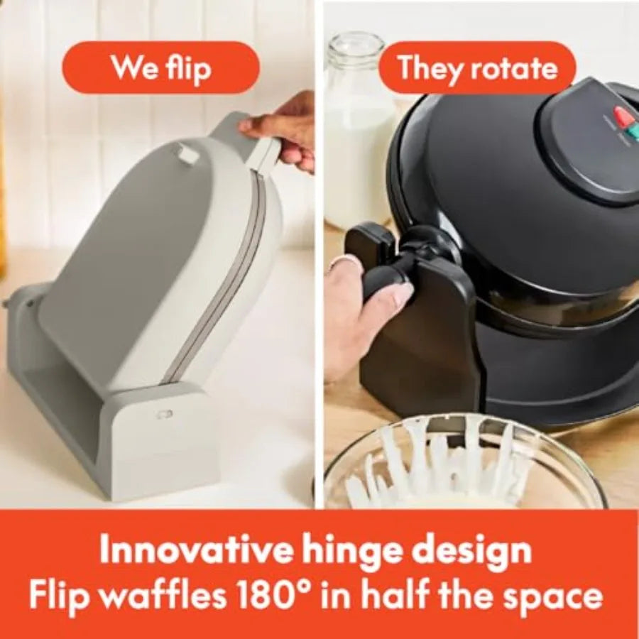 Flip-n-Store Waffle Maker With EverGood Ceramic Nonstick Coating For Easy Release And Cleanup-A