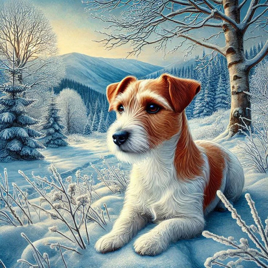 5D Diamond Art Painting Jack Russell Terrier Mosaic Kit A Full Pasting Area Includes Canvas Tools-A