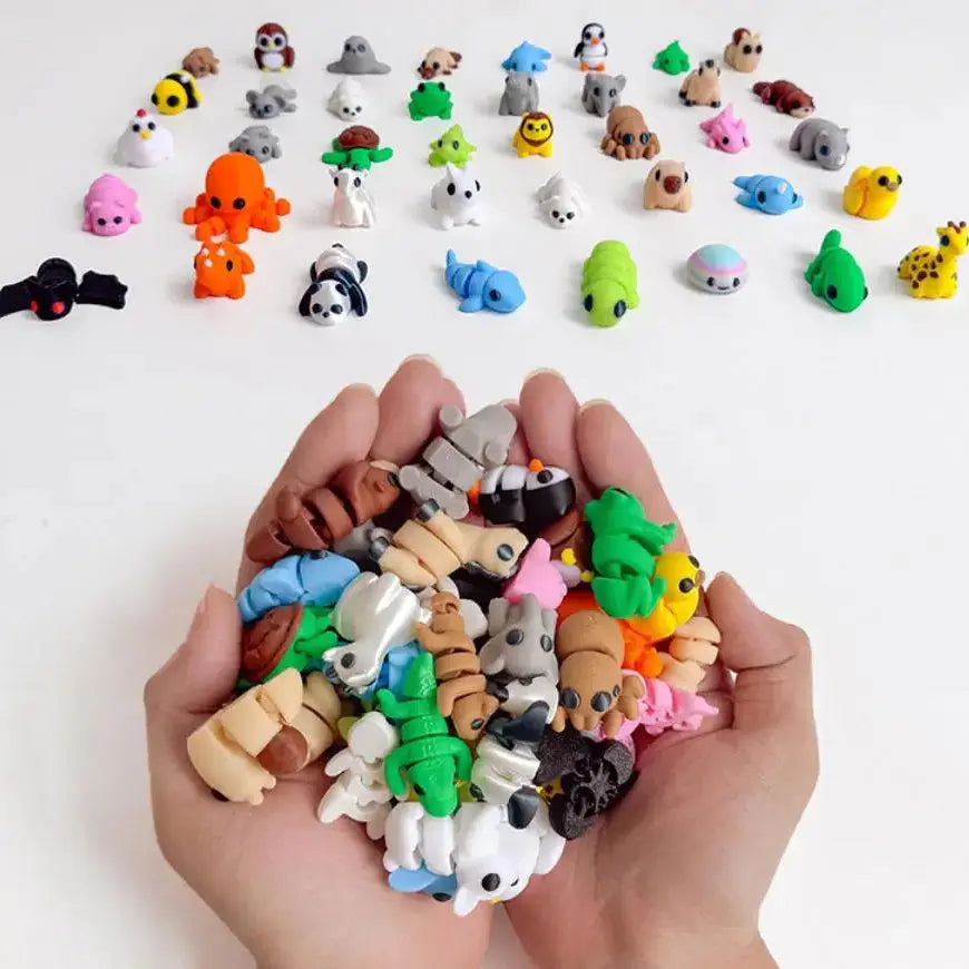 3D Printed Mini Animal Figures Set For Home Decor Gifts