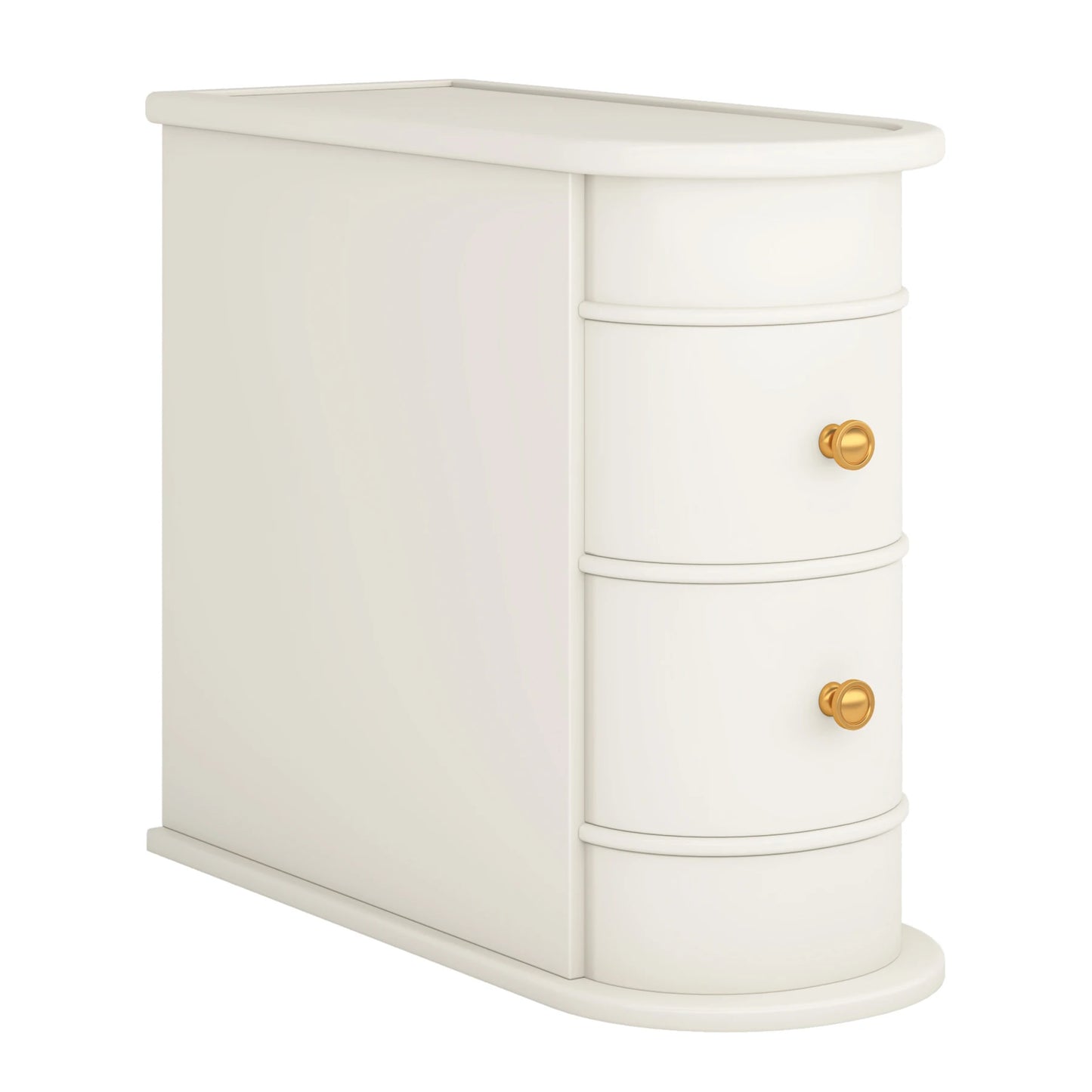 Tribesigns Round Solid Wood End Table With Two Sliding Drawers No Assembly Required Nightstand-A