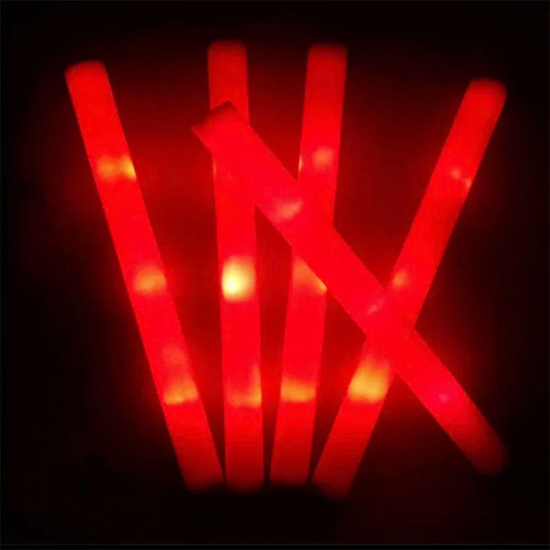XIEJIAM LED Glow Foam Sticks RGB Bulk Party Supplies 12 Hour Battery Life And Pearl Cotton Foam For Comfortable Grip-A