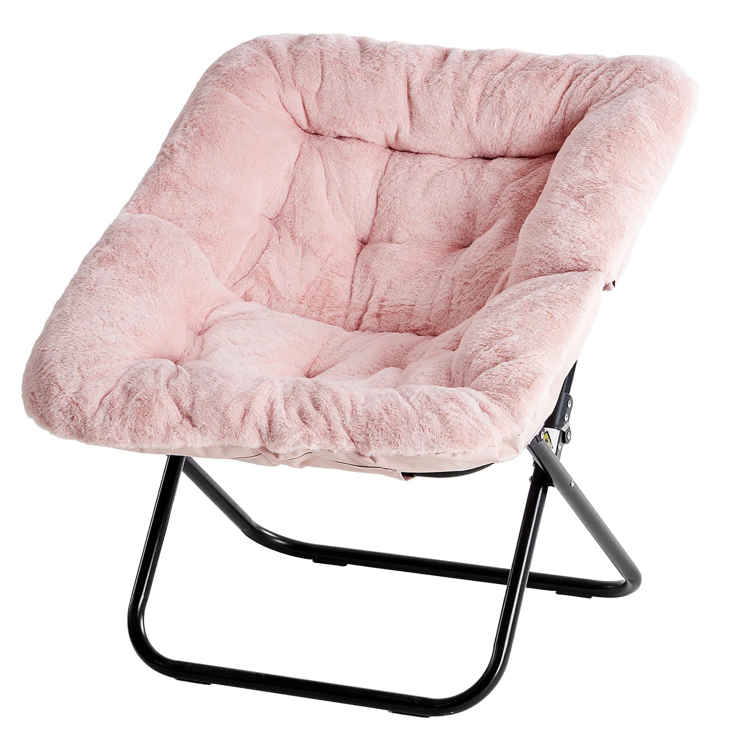 JHK Cozy Saucer Chair With Soft Faux Fur Padded Seat For Lounging Reading And Television Gaming-A