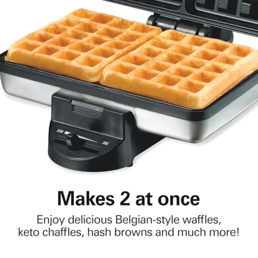 Belgian Mini Waffle Maker With Shade Control Makes Two