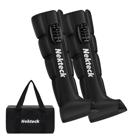 Nekteck Cordless Air Pressure Leg Massager With Four Chamber Foot Boots Kneading And Travel Storage Bag-A