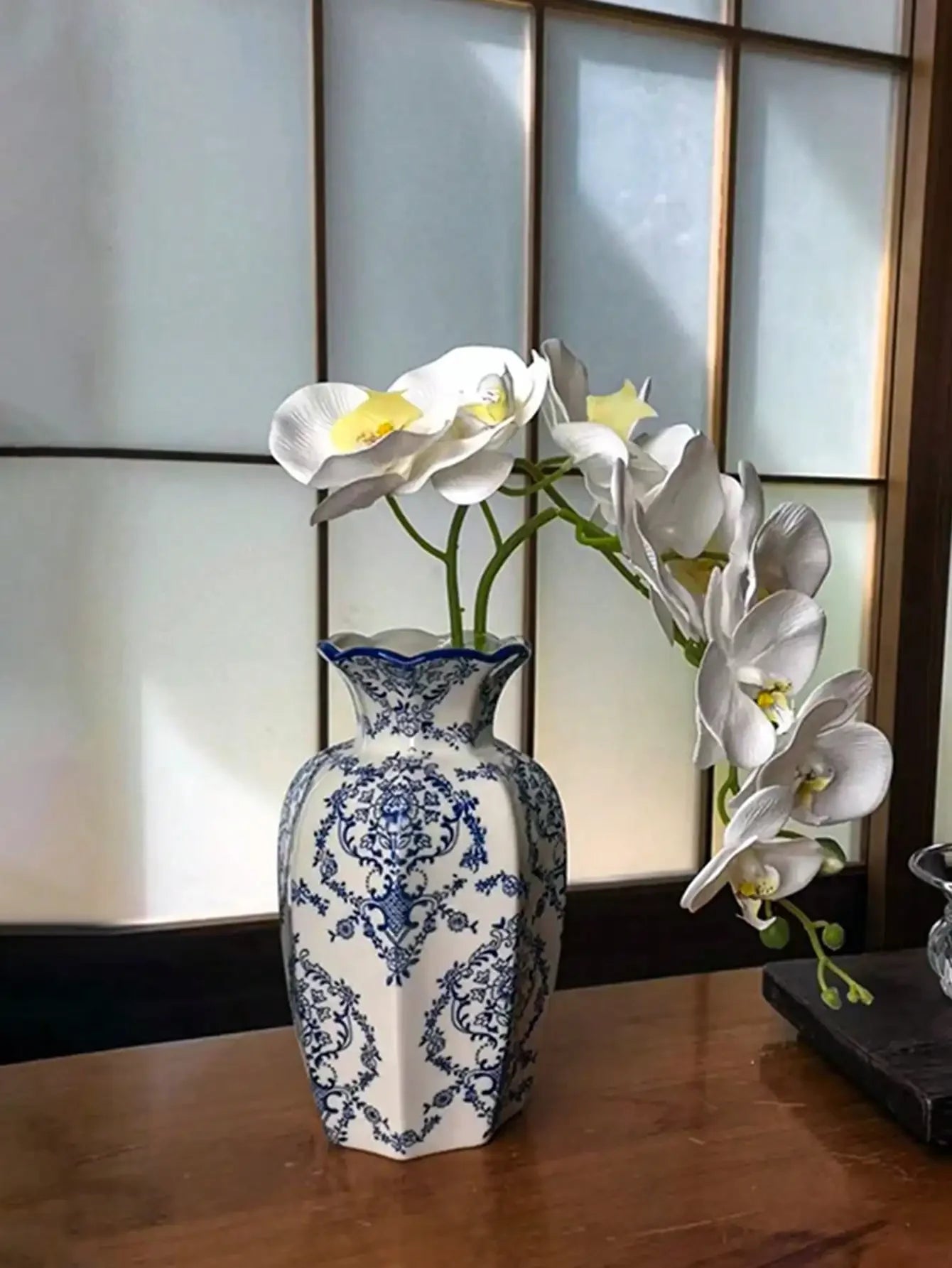 Porcelain Vase Chinese Retro Floral Decor For Living Room Multicolor Glaze Elegant Vintage Accent-A