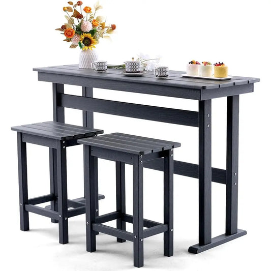 HDPE Outdoor Bar Set With Patio Table And Chairs For Balcony