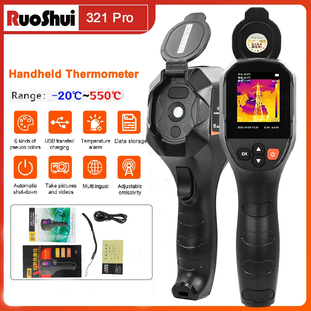 Victor 321 Pro Handheld Thermal Camera Infrared 240x240 25Hz With 60 MilliKelvin Sensitivity And 50 Degree Field Of View-A