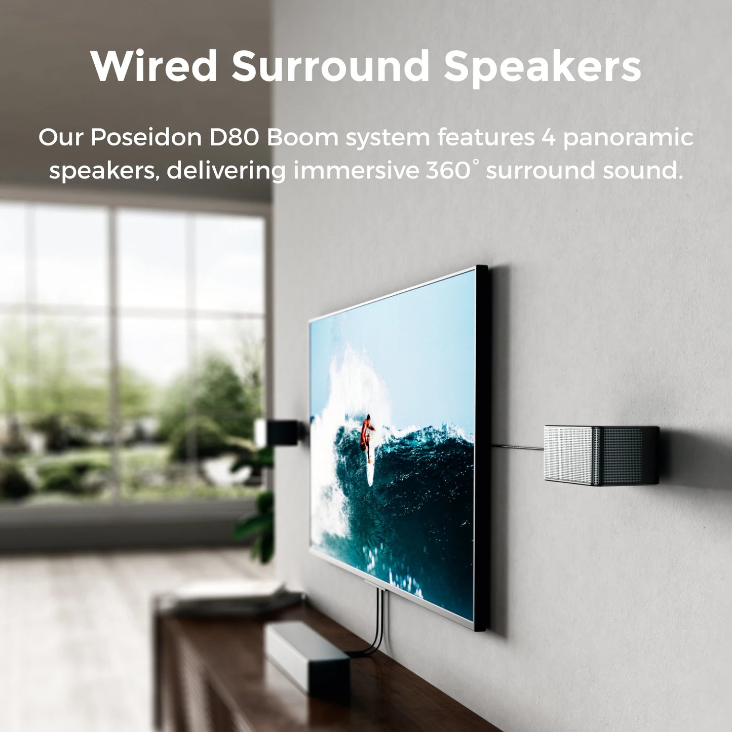 Ultimea Poseidon D80 Seven Point One Channel Dolby Atmos Soundbar With Wireless Subwoofer Immersive Room Filling Audio-A