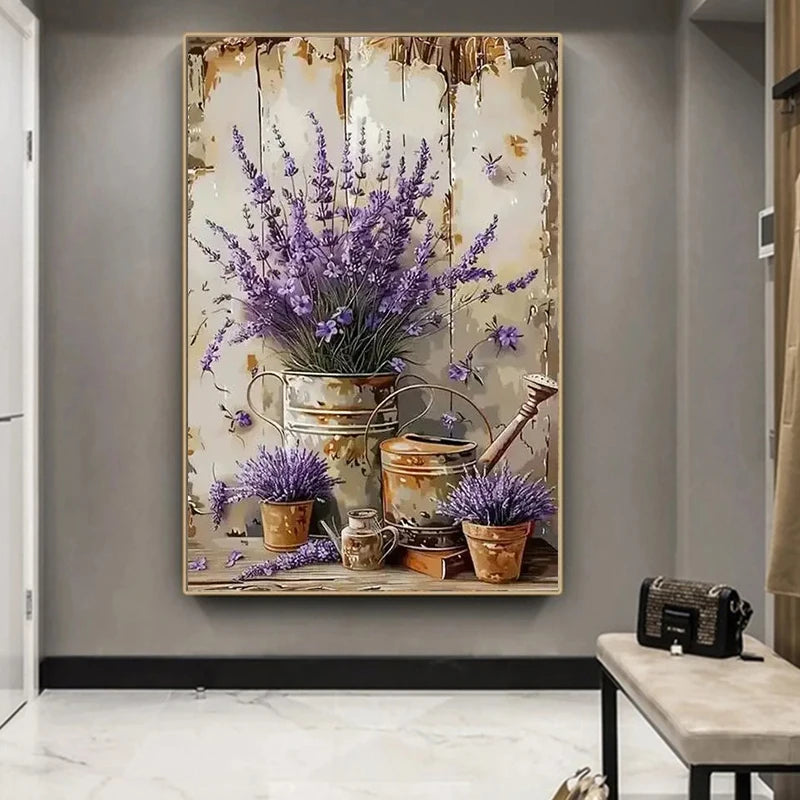Lavender Daisy 5D Diamond Painting Kit For Home Decor Sparkling Centerpiece Wall Or Shelf Art-A
