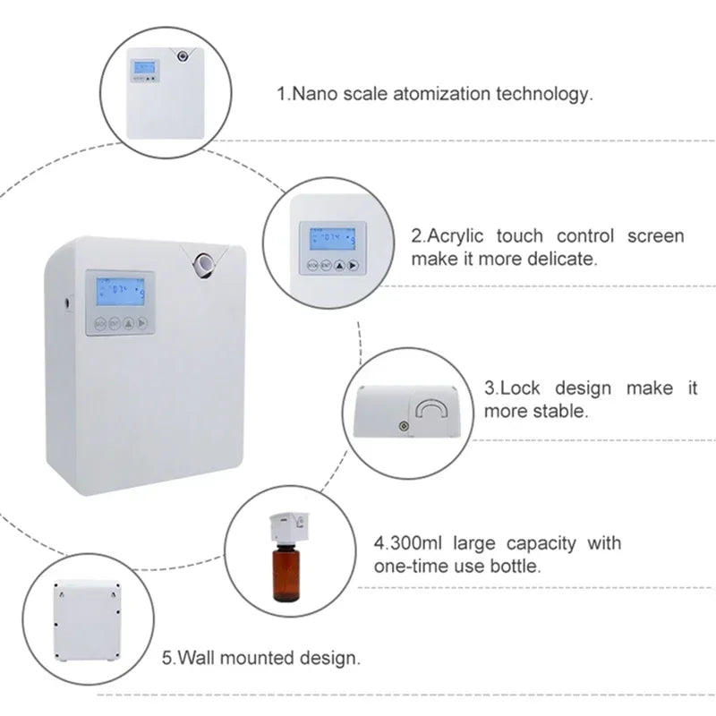 LuxPerfume WiFi Essential Oil Aroma Diffuser Control A for Home and Hotel Ambience Quiet and Versatile-A