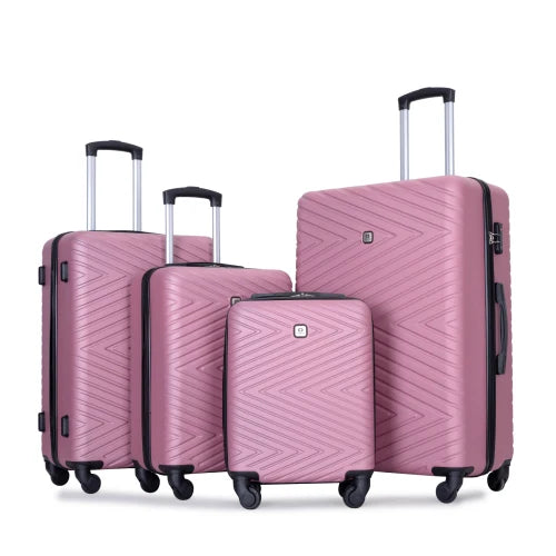 Travelhouse 4 Piece ABS Luggage Set With Spinner Wheels And TSA Locks Hardside Waterproof Suitcases-A