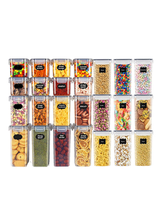 Sealed Food Storage Containers With Lids 48 Pieces Pantry Jars