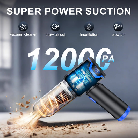 Cordless Mini Car Vacuum Cleaner 12000PA Portable Handheld Car Cleaner