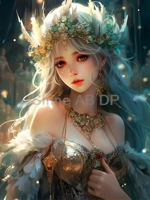 Potdemiel Resin AB Fairy Dust 5D Diamond Painting Kit A Light Up Full Drill Canvas With Color Shifting Sparkle-A