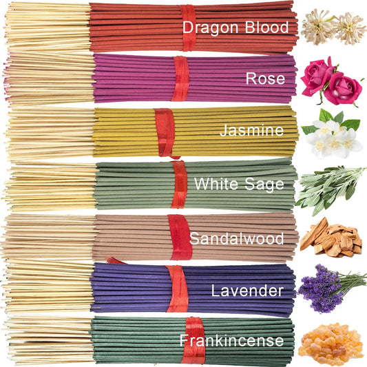 Assorted Incense Sticks Set Lavender Jasmine Rose Sandalwood Dragon's Blood