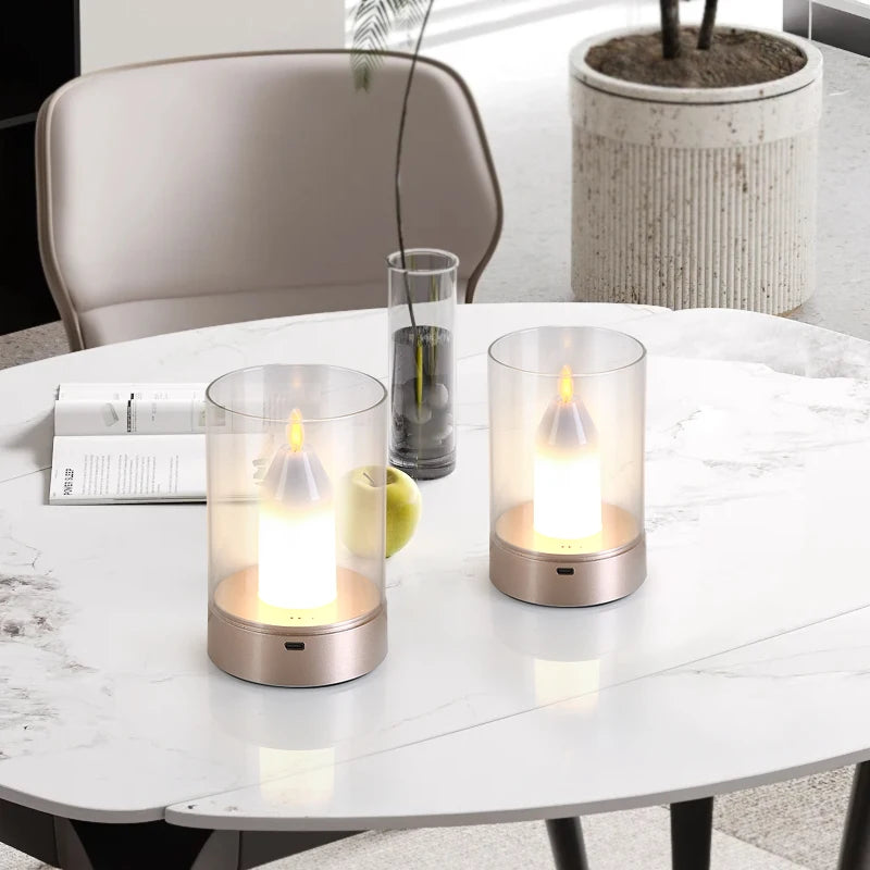 Rechargeable LED Flameless Candle Night Light With Manual Sensor Lamp