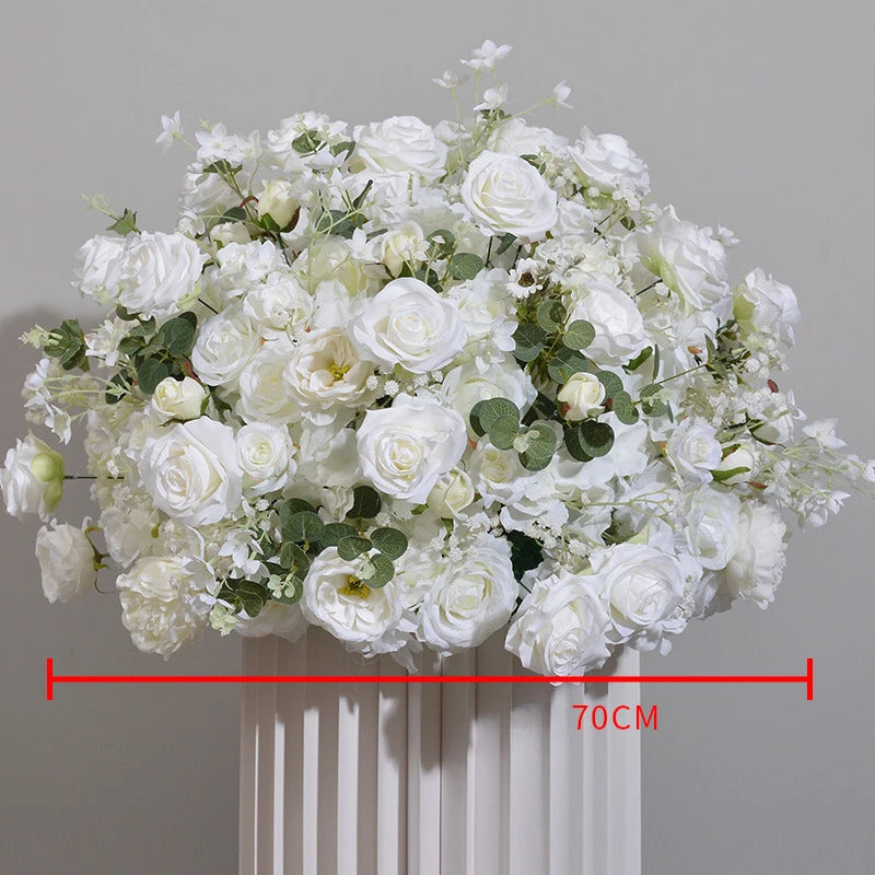 Silk Artificial Embroidered Rose Ball for Wedding Decor 40 to 80 cm Diameter Centerpieces Arches-A
