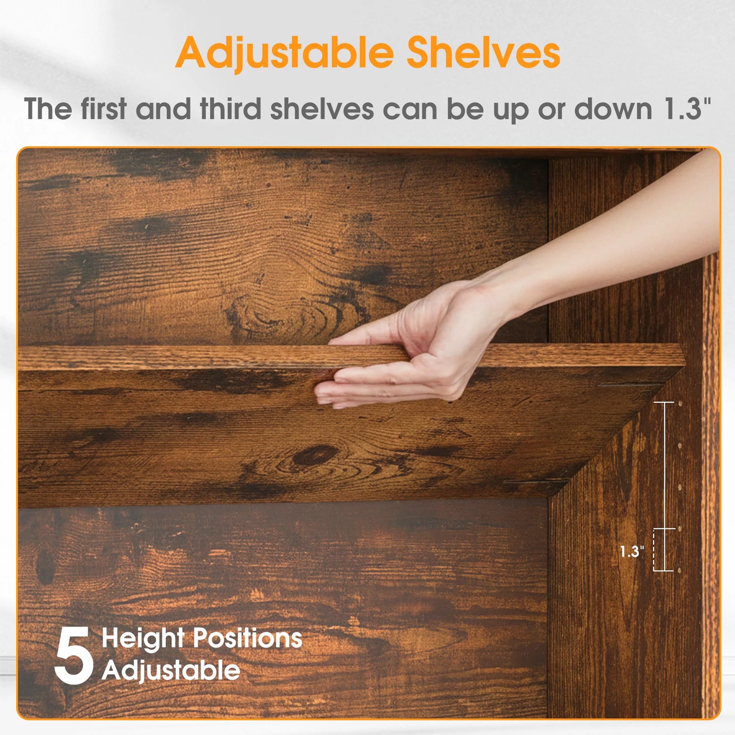 MCQ Wooden Bookcase With Open Shelves And Display Storage Six Shelf Unit For Books Photos And Collectibles-A
