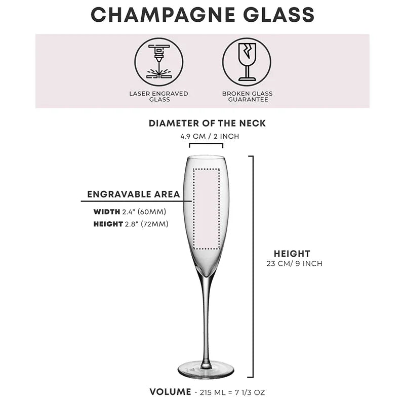 Personalized Wedding Champagne Flutes Set Of 2 With Custom Laser Engraving Gift For Bride And Groom-A