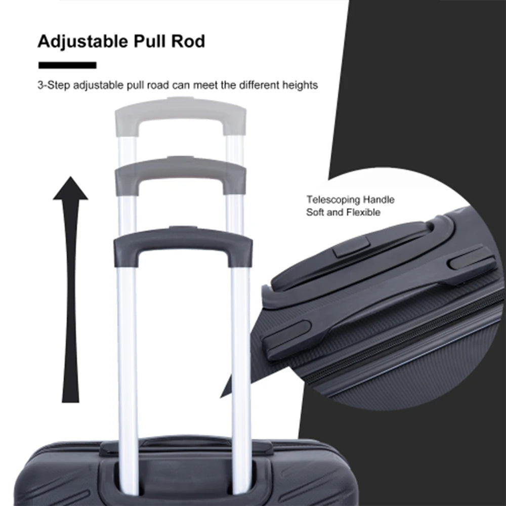 Travelhouse 4 Piece ABS Luggage Set With Spinner Wheels And TSA Locks Hardside Waterproof Suitcases-A