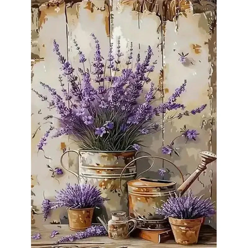 Lavender Daisy 5D Diamond Painting Kit For Home Decor Sparkling Centerpiece Wall Or Shelf Art-A