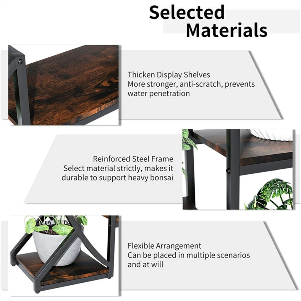 Wisfor Oval Bookshelf Plant Stand 5 Tier Etagere Half Moon Shaped Industrial Display Shelves For Living Room-A